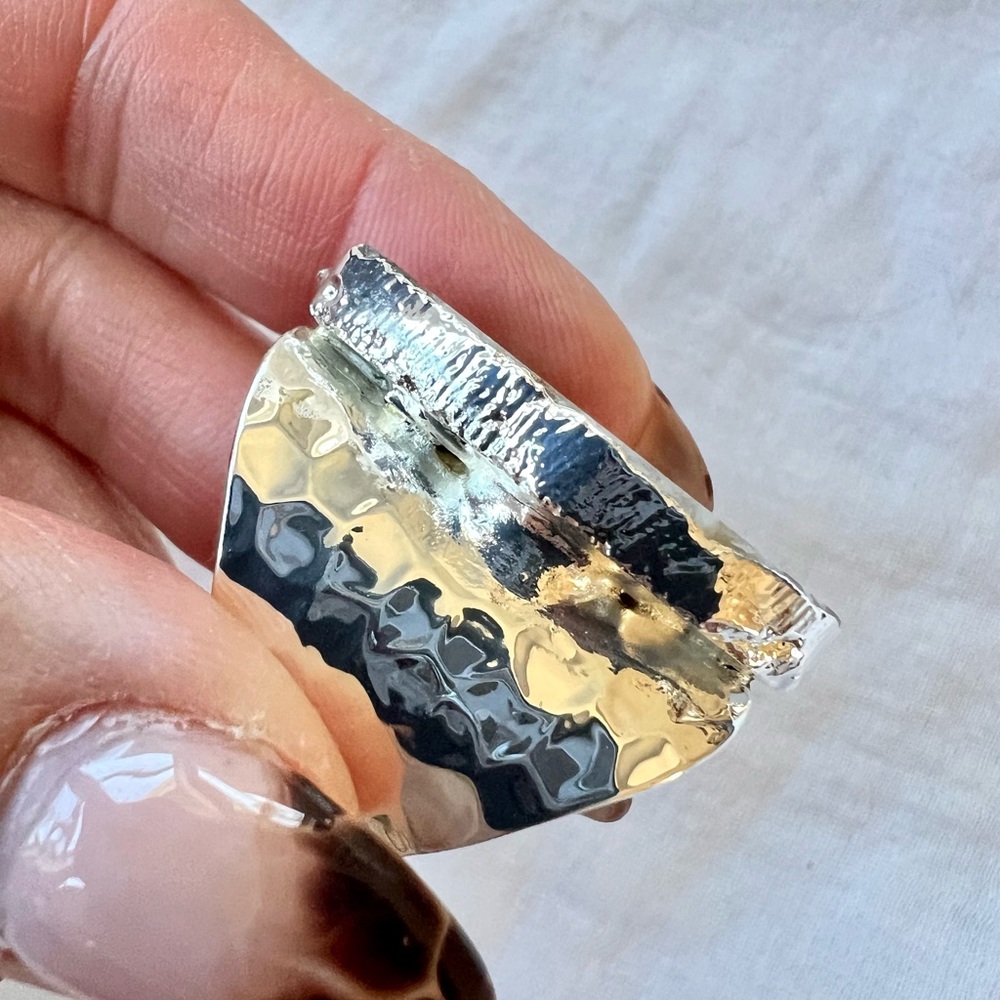 925 Micro Quartz Crystals in Geode Agate Ring 6 7 8 - Picture 16 of 16